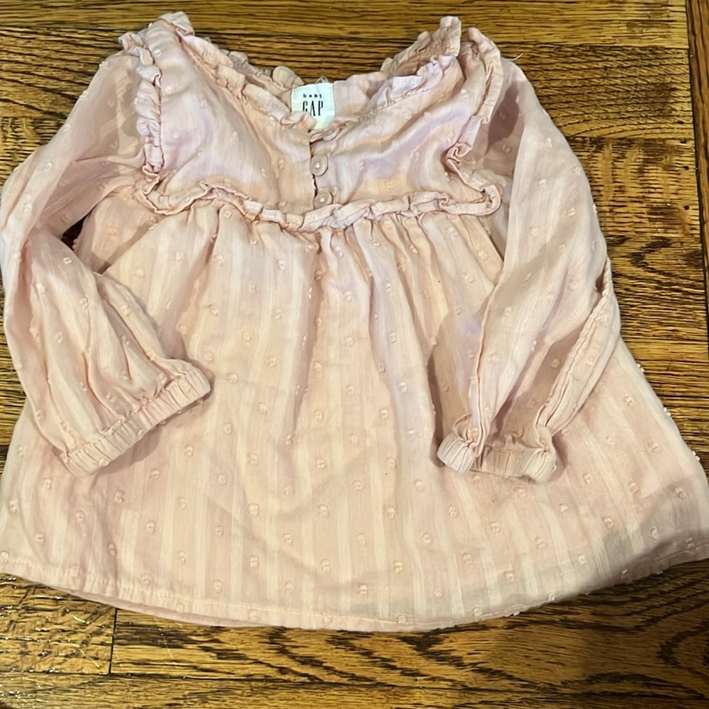 LITTLE PINK RUFFLE BLOUSE - BABY GAP SIZE 18-24M